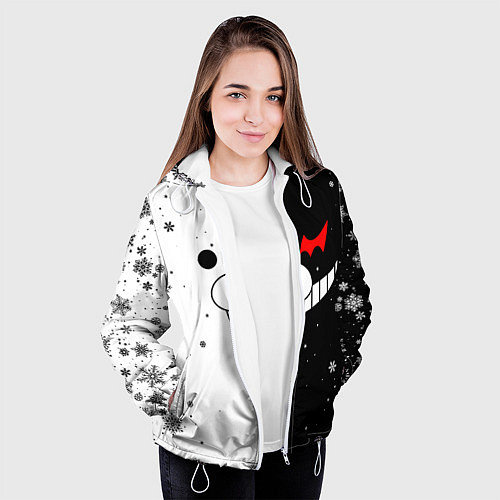 Женская куртка НОВОГОДНИЙ МОНОКУМА ЧЁРНО БЕЛЫЙ НОВЫЙ ГОД 2022 / 3D-Белый – фото 3