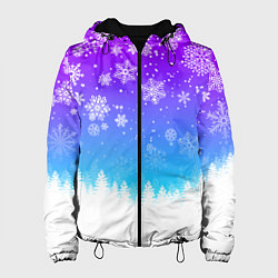 Куртка с капюшоном женская НЕОНОВАЯ НОВОГОДНЯЯ НОЧЬ НОВЫЙ ГОД 2022, цвет: 3D-черный