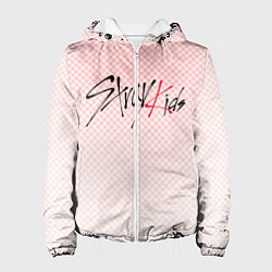 Куртка с капюшоном женская Stray kids лого, K-pop ромбики, цвет: 3D-белый