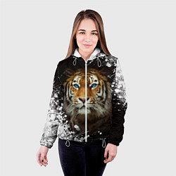 Куртка с капюшоном женская Год тигра2022, цвет: 3D-белый — фото 2
