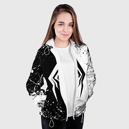 Женская куртка WARFRAME STALKER BLACK WHITE СТАЛКЕР / 3D-Белый – фото 3