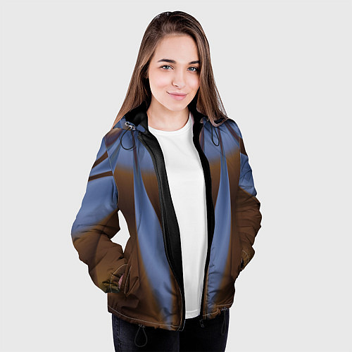 Женская куртка Орхидея в коричневом Абстракция 541-2-p3-5 Дополне / 3D-Черный – фото 3