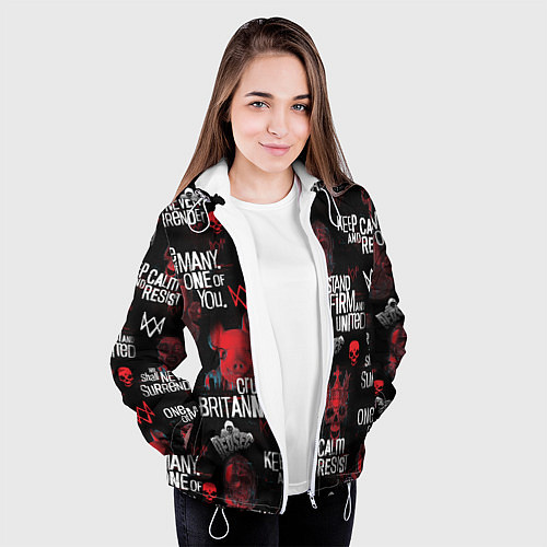 Женская куртка WATCH DOGS LEGION REVOLUTION PATTERN / 3D-Белый – фото 3