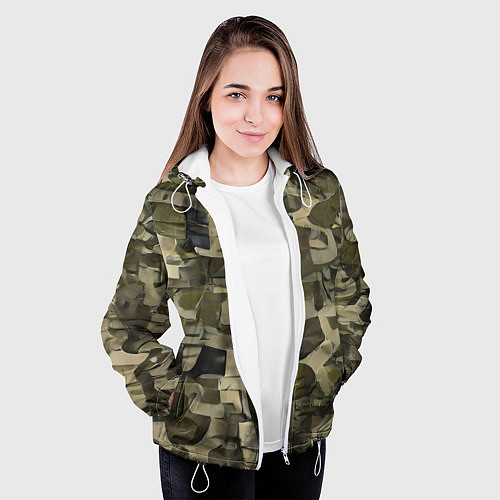 Женская куртка Игровой камуфляж / 3D-Белый – фото 3