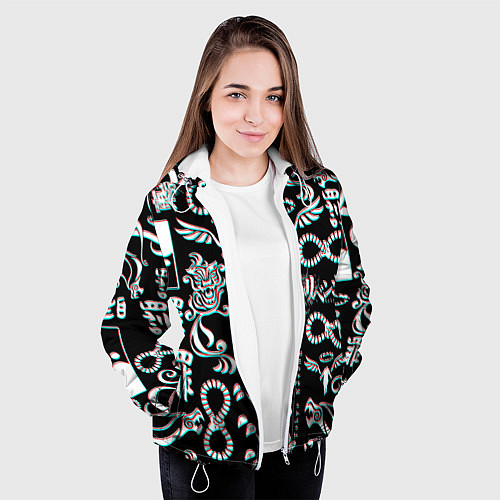 Женская куртка ТОКИЙСКИЕ МСТИТЕЛИ ГЛИТЧ, GLITCH / 3D-Белый – фото 3