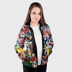 Куртка с капюшоном женская ВСЕ ГЕРОИ АНИМЕ ВАН ПИС ALL HEROES ONE PIECE, цвет: 3D-черный — фото 2