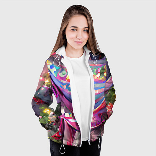 Женская куртка Новогодний конфетти / 3D-Белый – фото 3