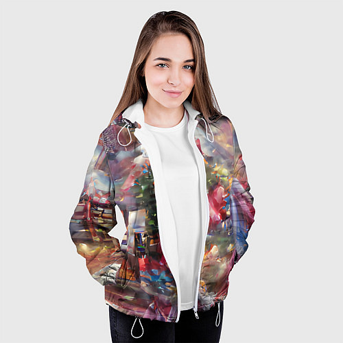 Женская куртка Ностальгия Рождества / 3D-Белый – фото 3