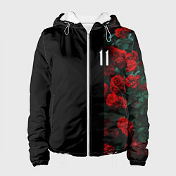 Куртка с капюшоном женская РОЗЫ 11, цвет: 3D-белый