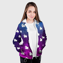 Куртка с капюшоном женская UNDERTALE DOGS PATTERN SPACE, цвет: 3D-белый — фото 2