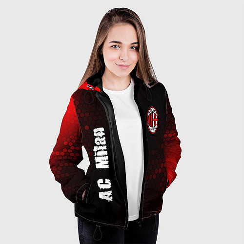 Женская куртка AC MILAN AC Milan Графика / 3D-Черный – фото 3