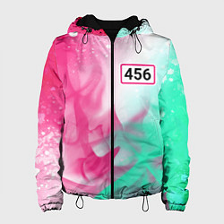 Куртка с капюшоном женская ИГРА В КАЛЬМАРА - 456 Огонь, цвет: 3D-черный