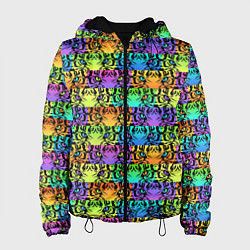 Куртка с капюшоном женская Радужные Тигровые Глаза, цвет: 3D-черный