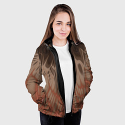Куртка с капюшоном женская Коллекция Rays Лучи Коричневый Абстракция 662-27-w, цвет: 3D-черный — фото 2