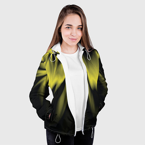 Женская куртка Цветок ночи 2 Абстракция Дополнение 535-332-328-n4 / 3D-Белый – фото 3