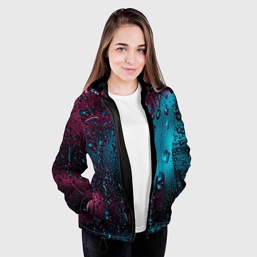 Женская куртка Ностальгия фиолетового дождя / 3D-Черный – фото 3