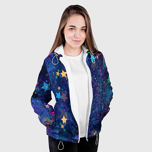 Женская куртка Звездное небо мечтателя / 3D-Белый – фото 3