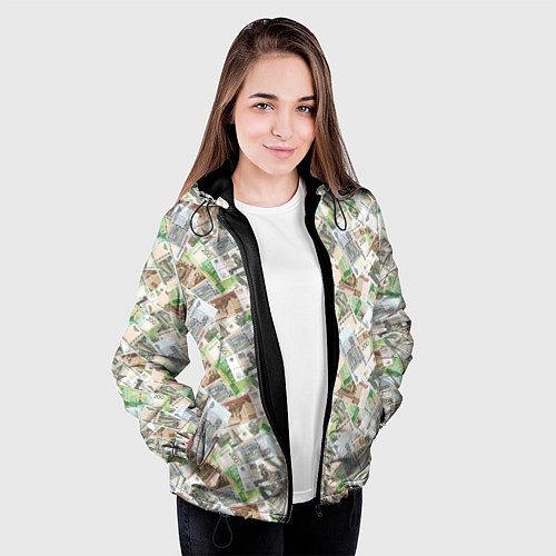 Женская куртка Деньги РФ Рубли / 3D-Черный – фото 3