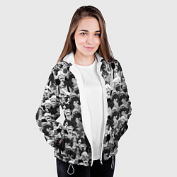 Куртка с капюшоном женская Манки Д Луффи, One Piece ЧБ, цвет: 3D-белый — фото 2