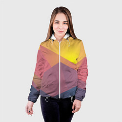 Куртка с капюшоном женская Рассвет в горах искусства, цвет: 3D-белый — фото 2