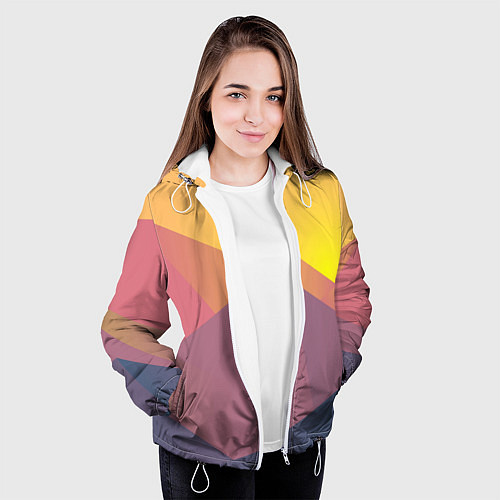 Женская куртка Рассвет в горах искусства / 3D-Белый – фото 3