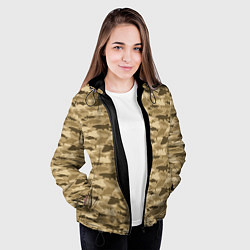 Куртка с капюшоном женская Рыбы камуфляж, цвет: 3D-черный — фото 2