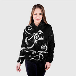 Куртка с капюшоном женская ТАТУИРОВКА ДРАКЕНА WHITE AND BLACK, цвет: 3D-черный — фото 2