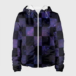 Куртка с капюшоном женская Space Neon Chessboard, цвет: 3D-белый
