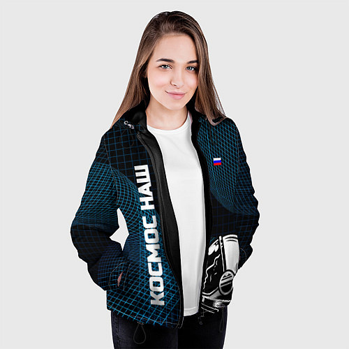 Женская куртка РОСКОСМОС на новом витке / 3D-Черный – фото 3