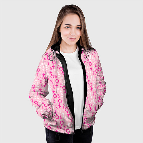 Женская куртка Гендерный Женский Знак Венеры / 3D-Черный – фото 3