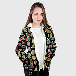 Куртка с капюшоном женская Россия и СССР паттерн, цвет: 3D-белый — фото 2