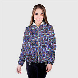 Куртка с капюшоном женская Глаза от сглаза паттерн крупно, цвет: 3D-белый — фото 2