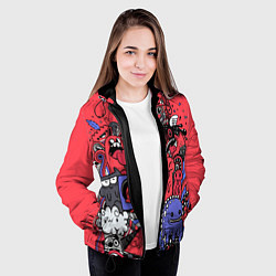 Куртка с капюшоном женская Веселые монстрики, цвет: 3D-черный — фото 2