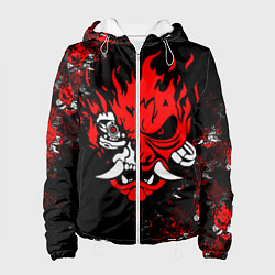 Куртка с капюшоном женская SAMURAI CYBERPUNK 2077 LOGO, цвет: 3D-белый