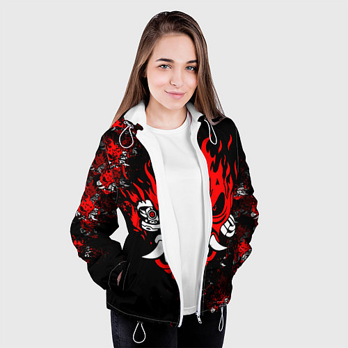 Женская куртка SAMURAI CYBERPUNK 2077 LOGO / 3D-Белый – фото 3