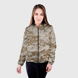 Куртка с капюшоном женская Пустынный Милитари, цвет: 3D-черный — фото 2