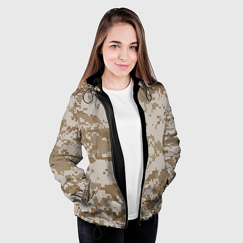 Женская куртка Пустынный Милитари / 3D-Черный – фото 3
