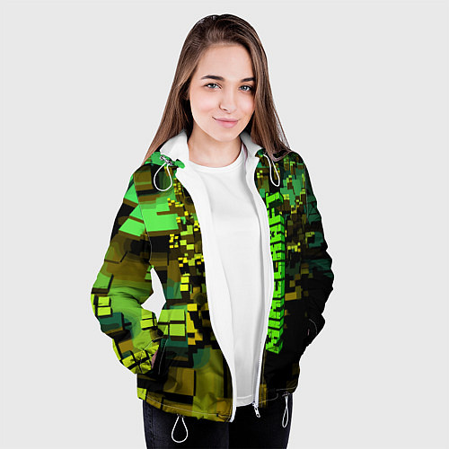 Женская куртка Minecraft, pattern 2022 / 3D-Белый – фото 3