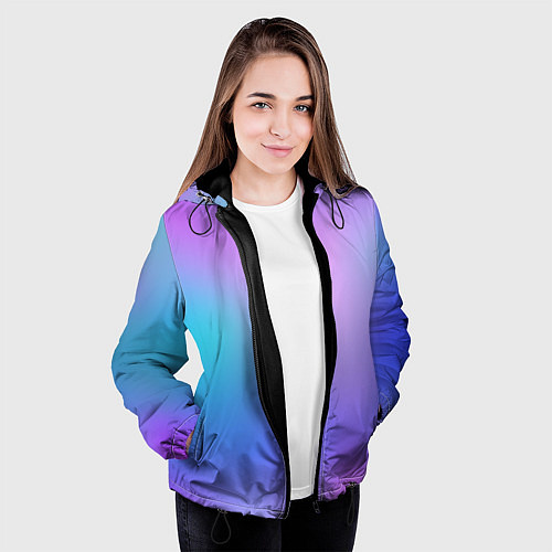 Женская куртка Радужное Размытие / 3D-Черный – фото 3