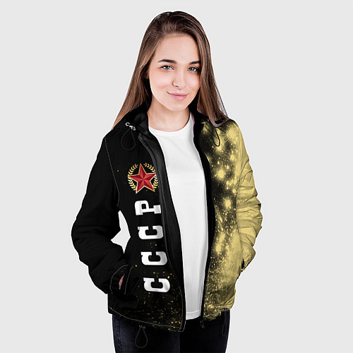 Женская куртка СОВЕТСКИЙ СОЮЗ - ЗВЕЗДА - Краски / 3D-Черный – фото 3