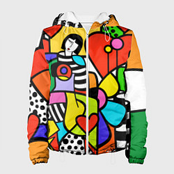 Куртка с капюшоном женская Romero Britto - valentines day, цвет: 3D-белый