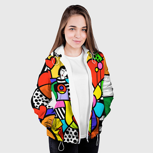 Женская куртка Romero Britto - valentines day / 3D-Белый – фото 3