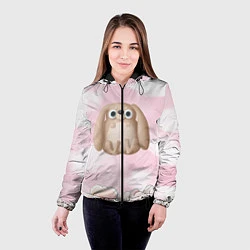 Куртка с капюшоном женская Большой забавный заяц, цвет: 3D-черный — фото 2