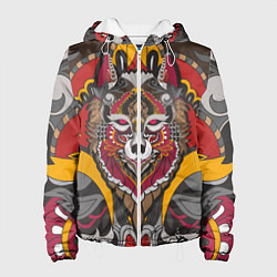 Куртка с капюшоном женская Этника Волк Узоры, цвет: 3D-белый