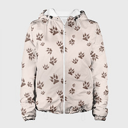 Женская куртка Бежевый паттерн лапки