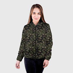 Куртка с капюшоном женская Лесной Охотничий Камуфляж, цвет: 3D-черный — фото 2