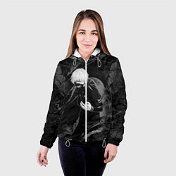 Куртка с капюшоном женская Токийский Гуль Канеки Кен ЧБ, цвет: 3D-белый — фото 2