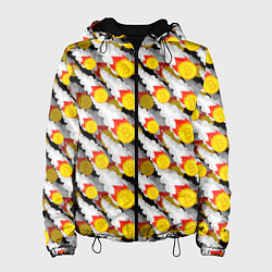 Куртка с капюшоном женская Падение Биткоина, цвет: 3D-черный