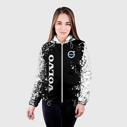 Куртка с капюшоном женская Volvo капли и брызги красок, цвет: 3D-белый — фото 2