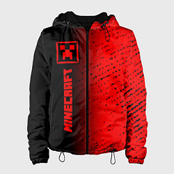 Куртка с капюшоном женская MINECRAFT Минимализм По вертикали, цвет: 3D-черный